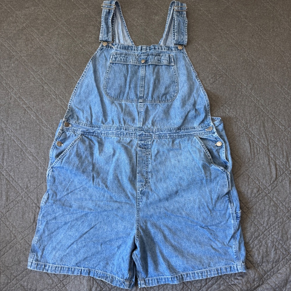 Riveted by Lee Womens Denim Shortall Overalls Blue Medium Wash Vintage Size 3X
